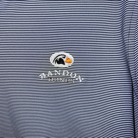 Peter Millar Navy and White Striped Zip-Up Sweater - Picture 3 of 7